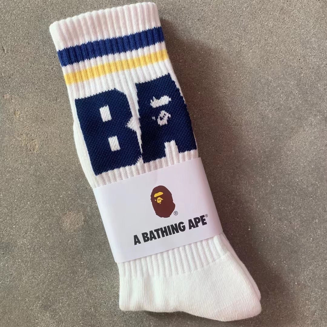 Bathing Ape Bape Socks ape head socks men and women medium tube towel bottom outdoor actual combat elite training sports basketball socks