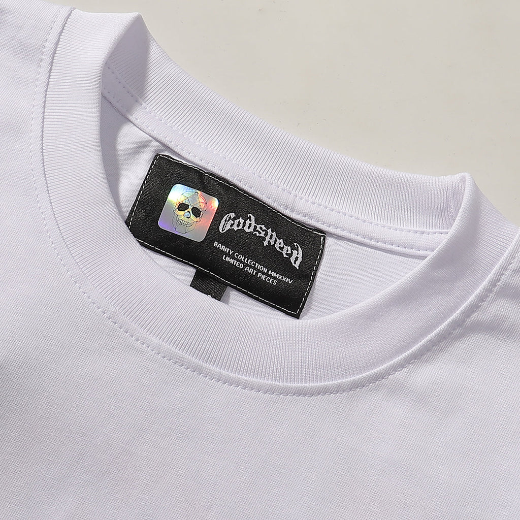 Godspeed T Shirts Great Western Skull Denim Cactus Print Cotton Casual Short Sleeve Men and Women