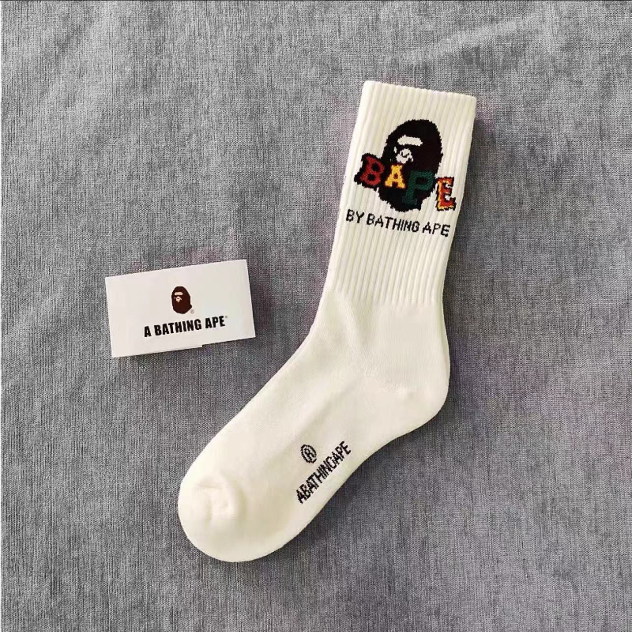 Bathing Ape Bape Socks ape head socks men and women medium tube towel bottom outdoor actual combat elite training sports basketball socks