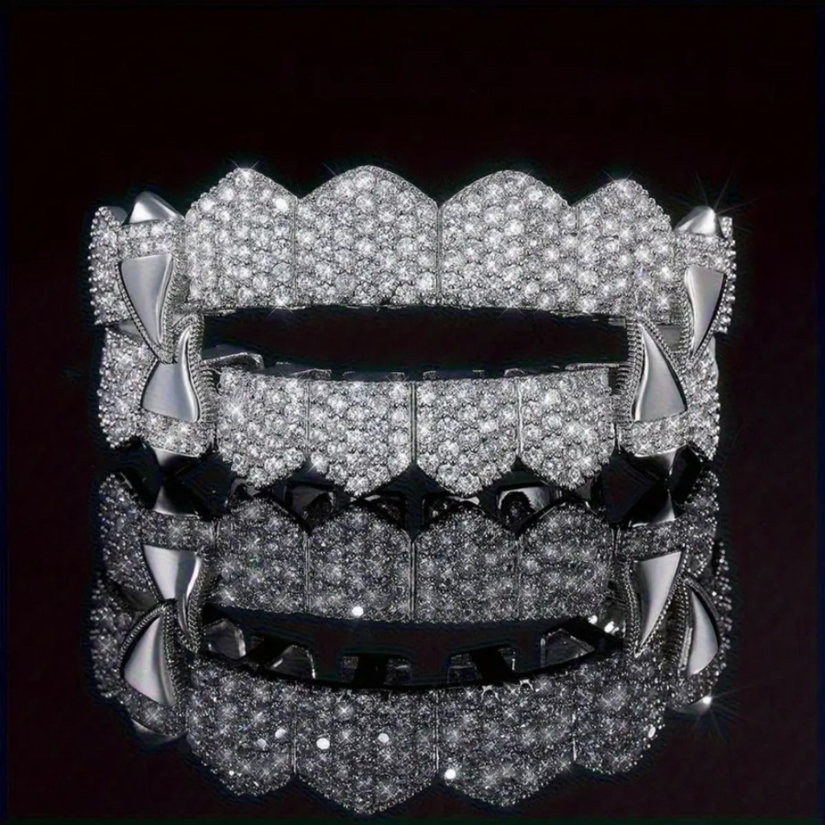 Grillz Hip-Hop Rock Hip Hop Jewelry Full Diamond Hip Hop Pointed Mouth Braces Hiphop Braces Jewelry