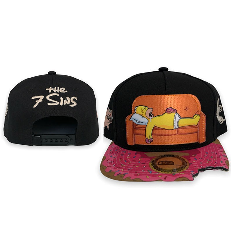 Trendy flat brimmed snapback hats cartoon adjustable