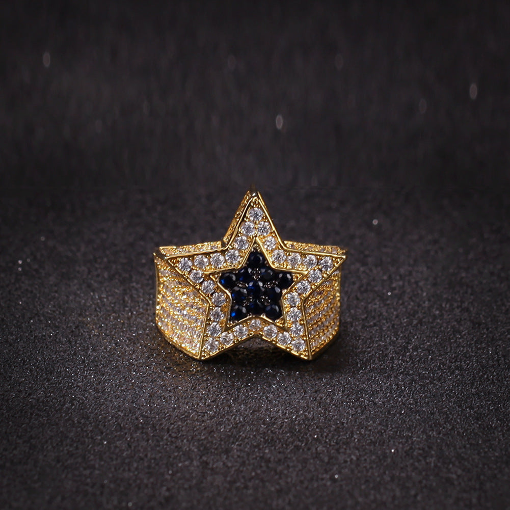 Rings Zircon Ring Sapphire Pentagram Ring St. Valentine's