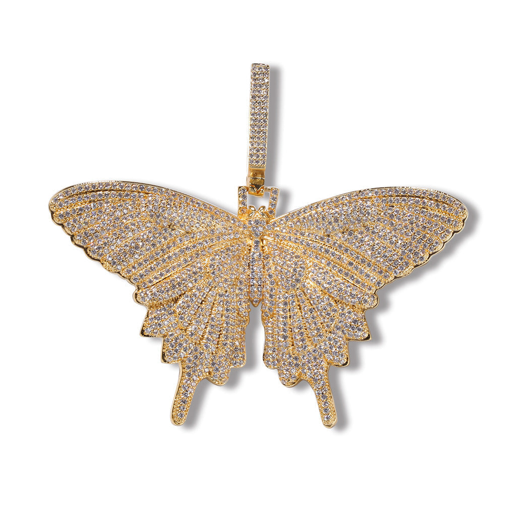 Jewelry Zircon Butterfly Pendant Necklace Vintage Fashion High Sense Animal Spectrum