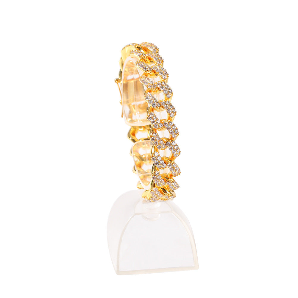 Bracelet Hip Hop Bracelet with Zircon Full Diamonds Cuban Bracelet St. Valentine's Spectrum