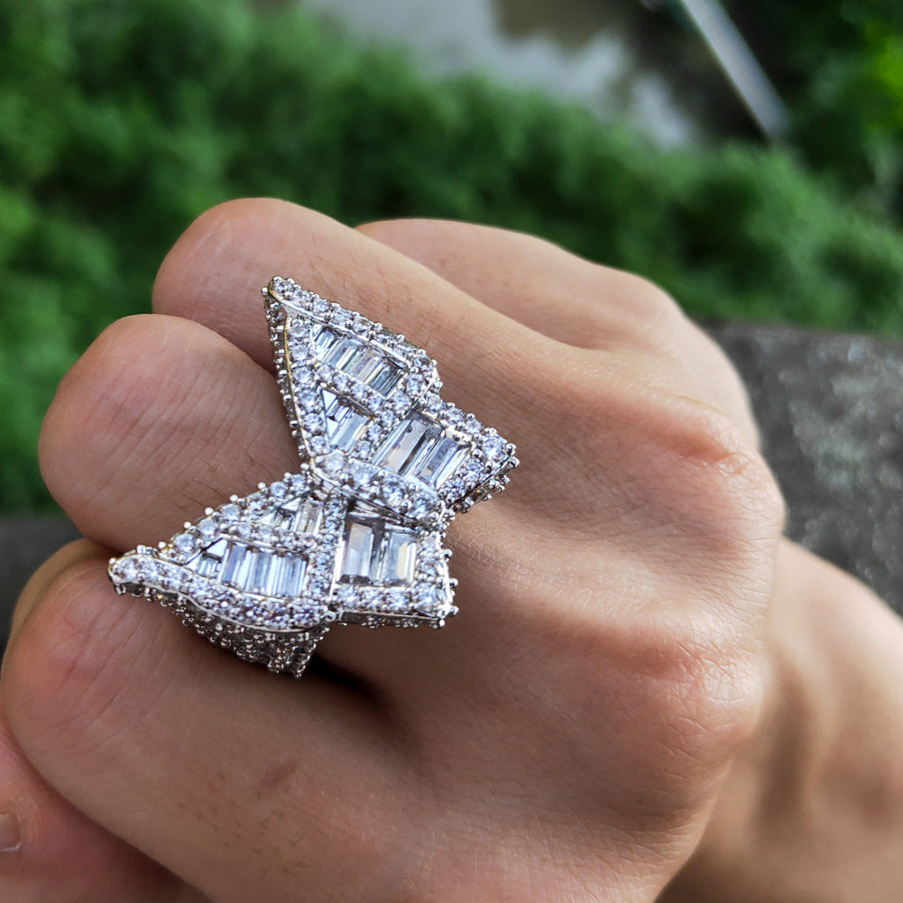 Rings Zircon Butterfly Ring Hip Hop St. Valentine's