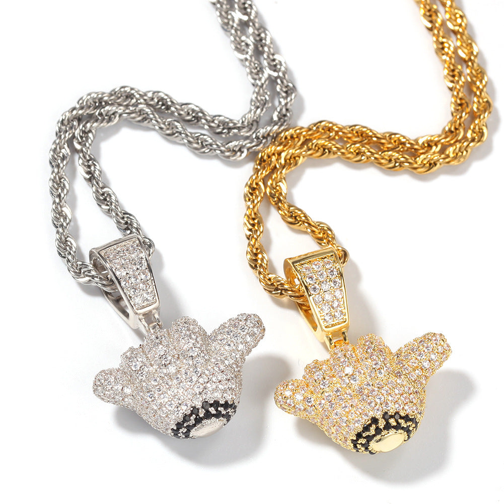 Jewelry Gold Plated 666 Pendant Necklace Pendant Hiphop Number Pieces Spectrum