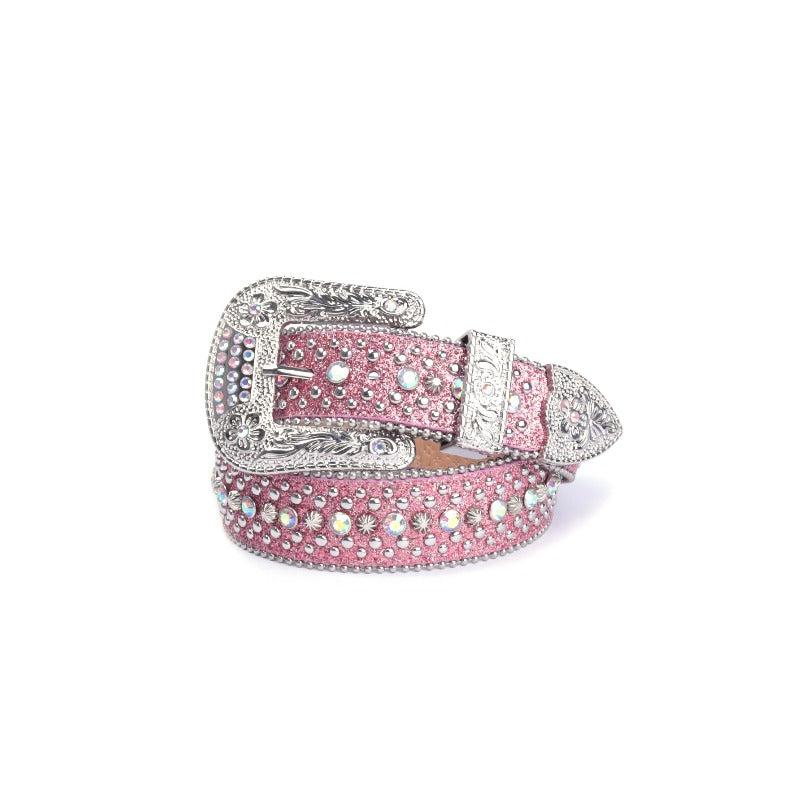 Hip-hop punk rhinestone belt y2k style wide version