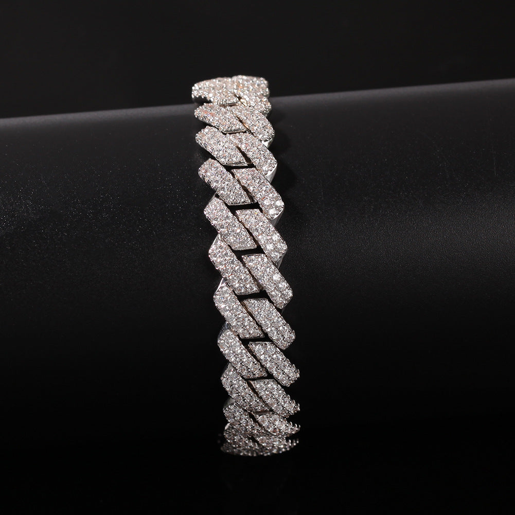 Bracelet Microencrusted Zircon Bracelet Bar Cuban Bracelet Spectrum St. Valentine's
