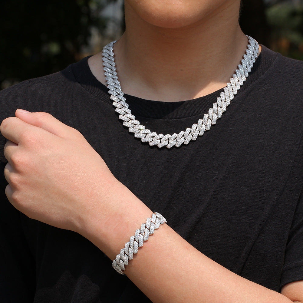 Bracelet Microencrusted Zircon Bracelet Bar Cuban Bracelet Spectrum St. Valentine's