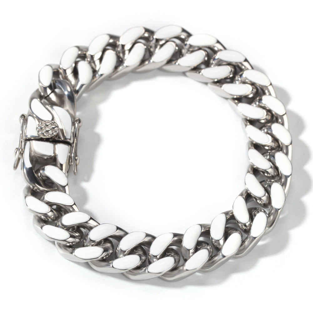 Bracelet Hip Hop Stainless Steel Color Drip Vintage Fashion Bracelet Jesus Pieces Spectrum