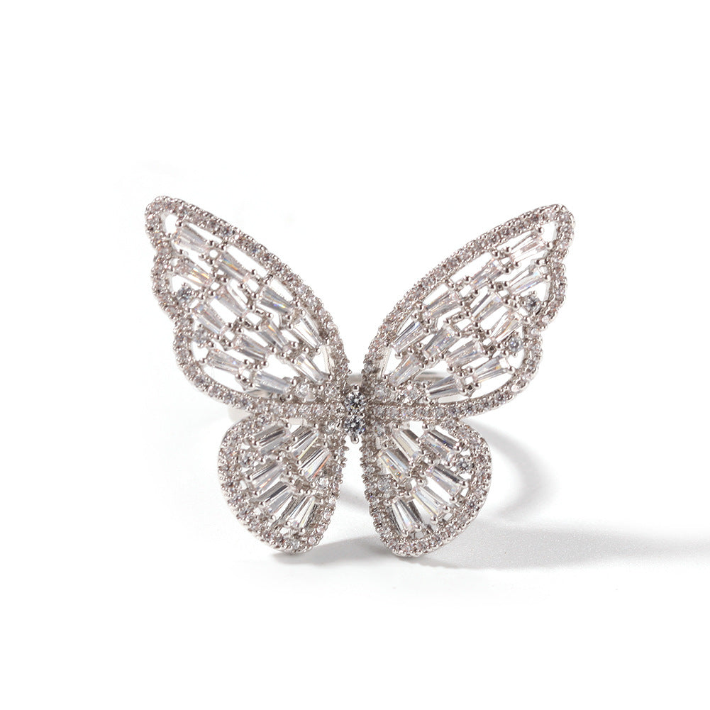 Rings 3D Hollow Butterfly Ring Adjustable St. Valentine's Animal