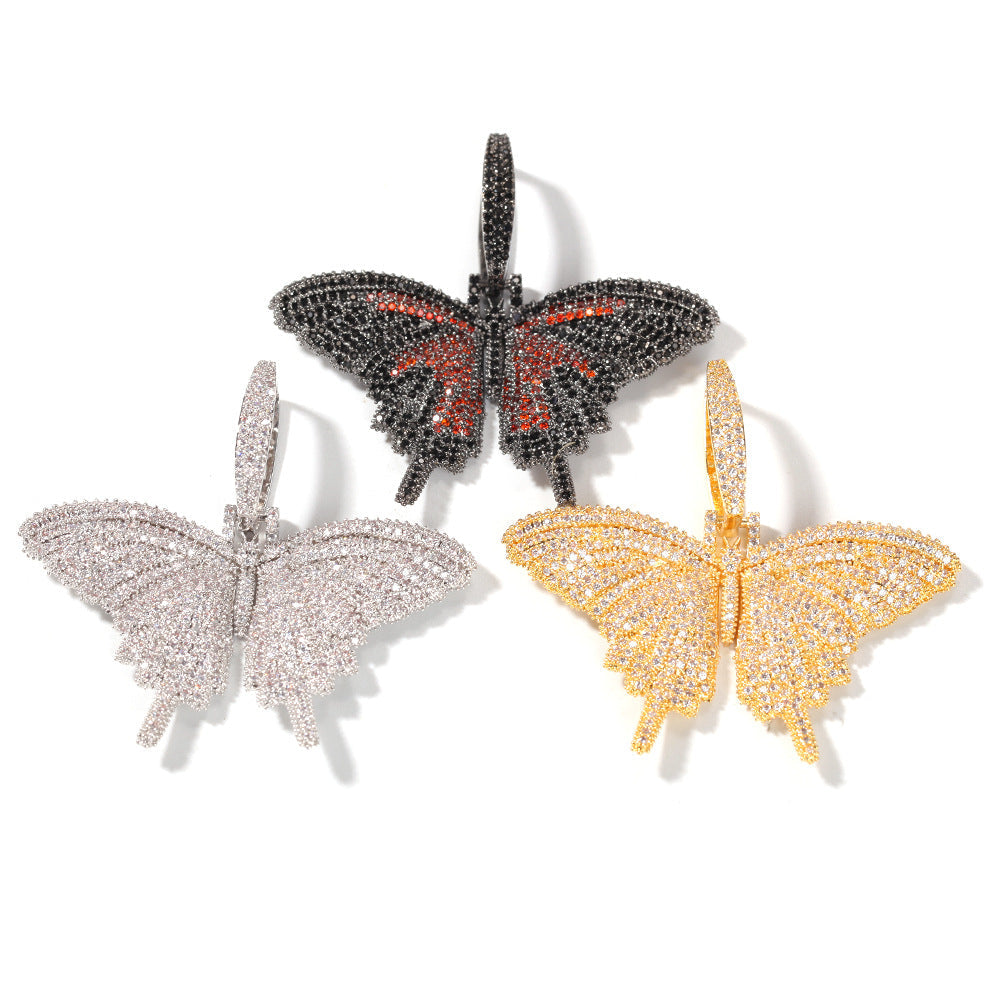 Jewelry Copper Zircon Colored Butterfly Pendant Necklace ins Animal St. Valentine's Spectrum