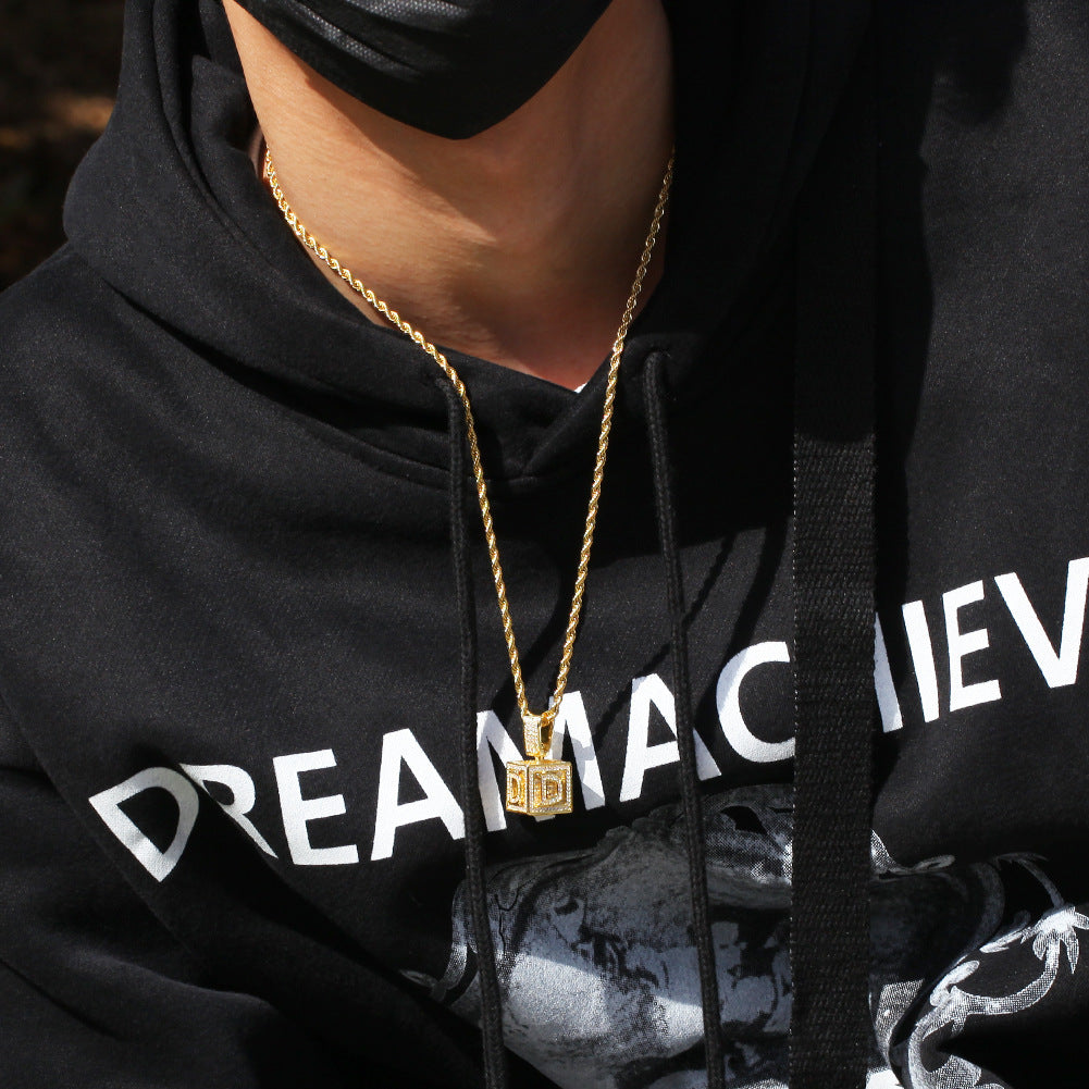 Jewelry necklace micro-inlaid zircon dice square hip-hop necklace wholesale Spectrum Royalty Jesus Pieces