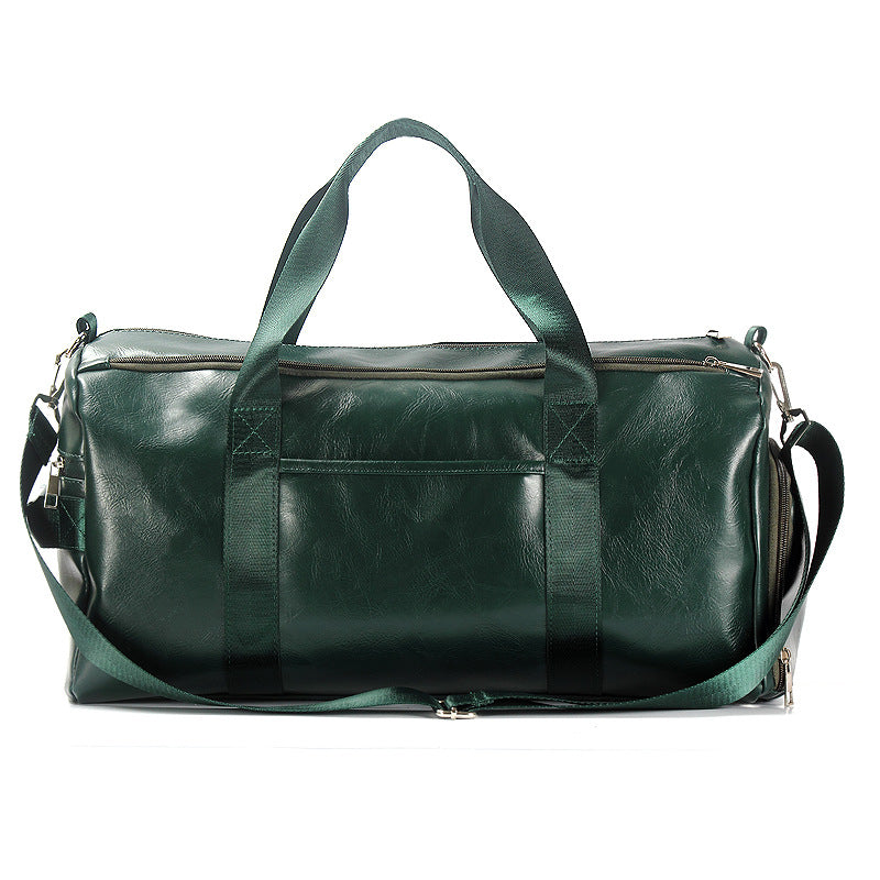 Leather duffel bag crossbody shoulder bag short trip portable travel bag yoga bag