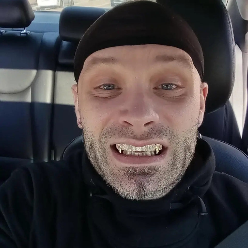 Grillz Hip-Hop Rock Hip Hop Jewelry Full Diamond Hip Hop Pointed Mouth Braces Hiphop Braces Jewelry