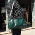 Leather duffel bag shoulder messenger bag dry and wet separation backpack male student bag leisure travel bag