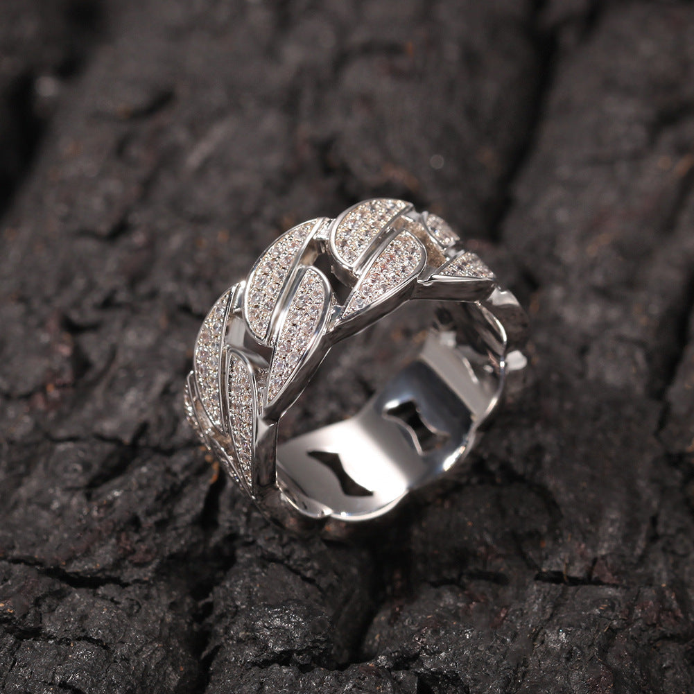 Rings Hip Hop Zircon Cuban Ring Couple Spectrum St. Valentine's