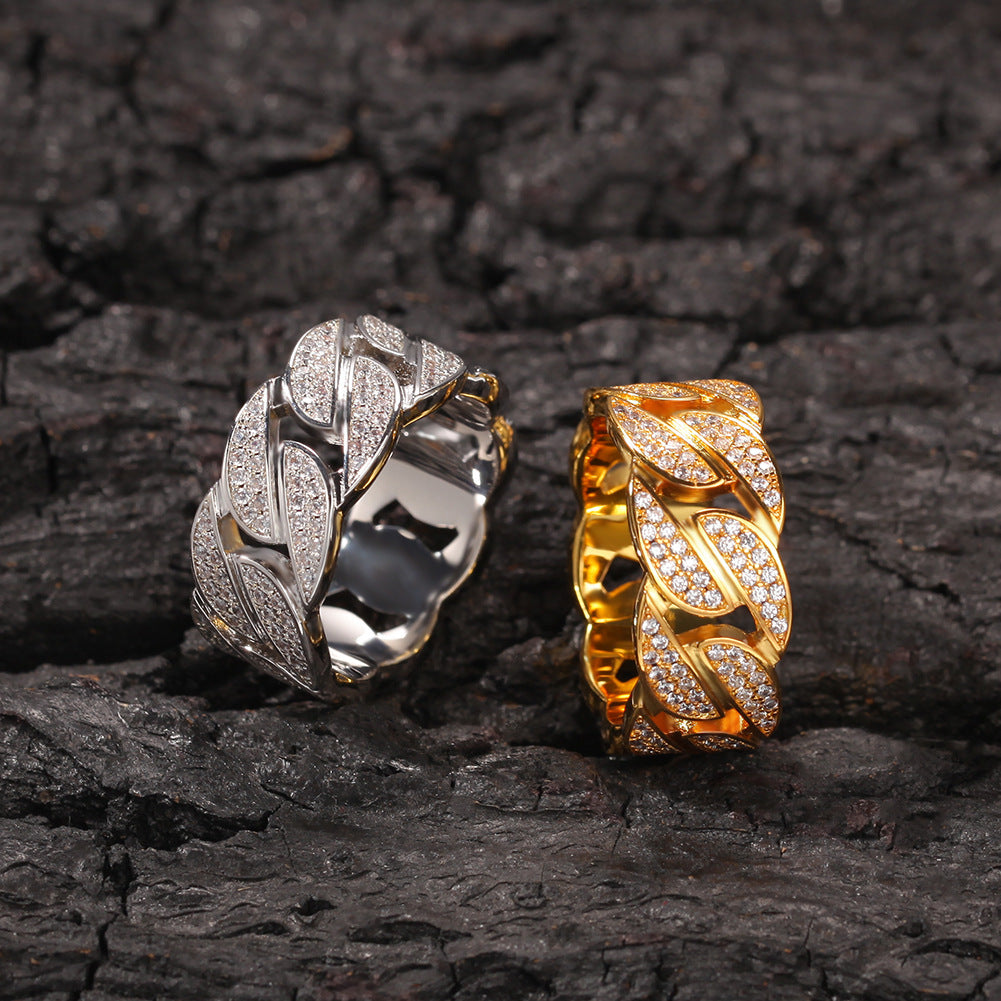 Rings Hip Hop Zircon Cuban Ring Couple Spectrum St. Valentine's