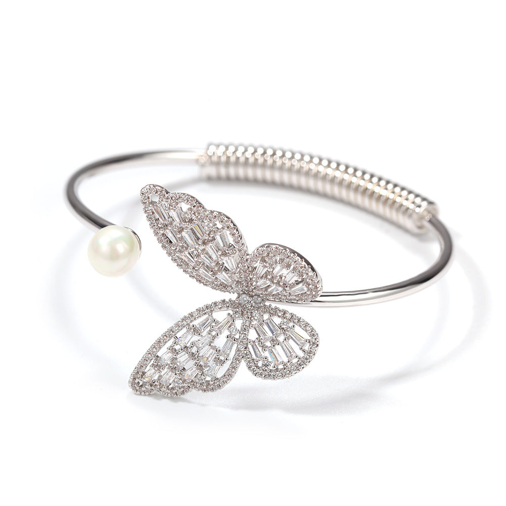Bracelet Butterfly Bracelet Adjustable Bracelet Copper Zircon Animal Spectrum St. Valentine's