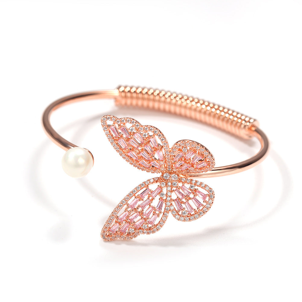 Bracelet Butterfly Bracelet Adjustable Bracelet Copper Zircon Animal Spectrum St. Valentine's