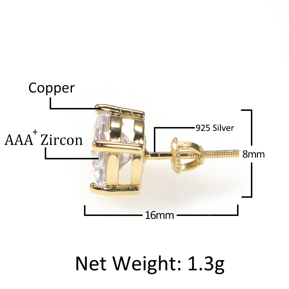 Earrings Zircon 925 Silver Earrings Spectrum