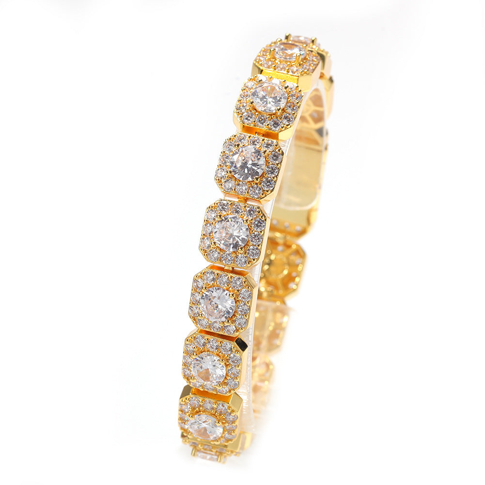 Bracelet Bracelet High Micro Zircon 12.5mm Rock Sugar Bracelet hiphop Spectrum St. Valentine's