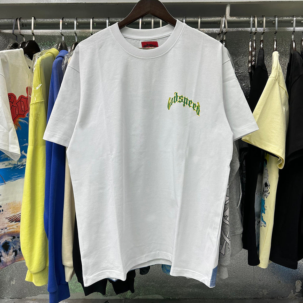 Godspeed T Shirts Masked Man Printed Cotton Crew Neck Short Sleeve Men and Women