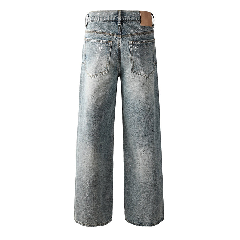 Mens trendy purple jeans, 100% cotton Jeans Rhinestones #101