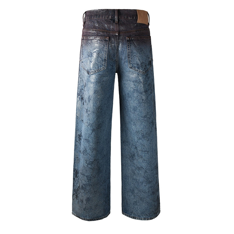 Mens trendy purple jeans, 100% cotton Jeans Rhinestones #109