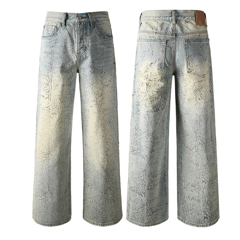 Mens trendy purple jeans, 100% cotton Rhinestones #107