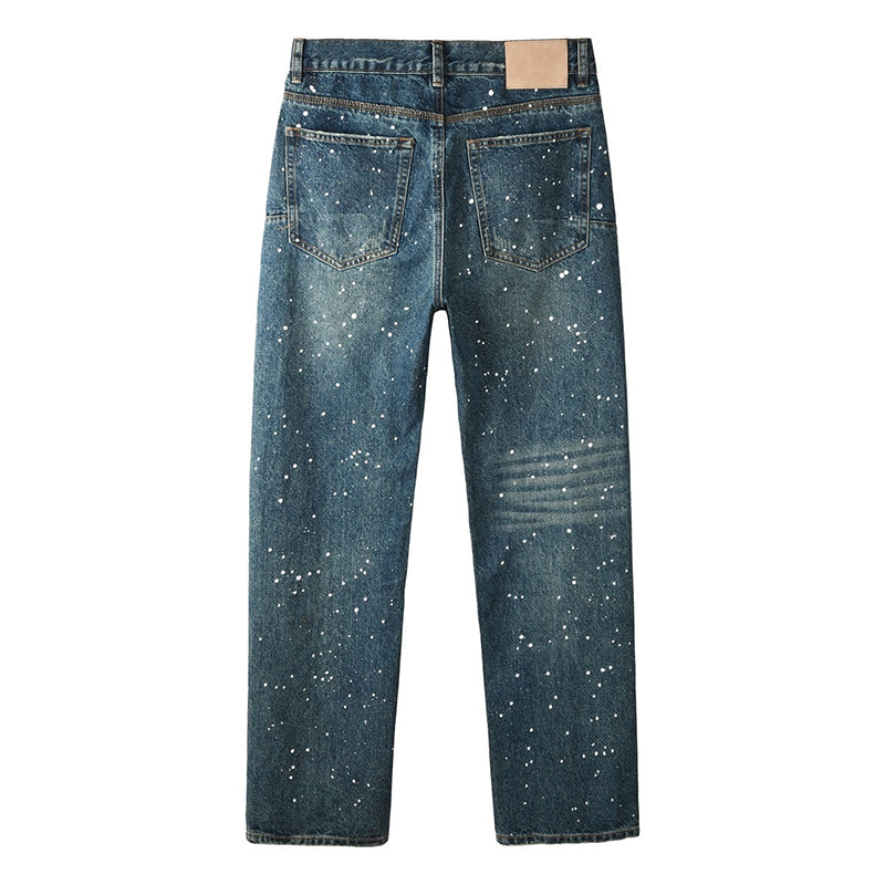 Mens trendy purple jeans, 100% cotton Rhinestones #9139