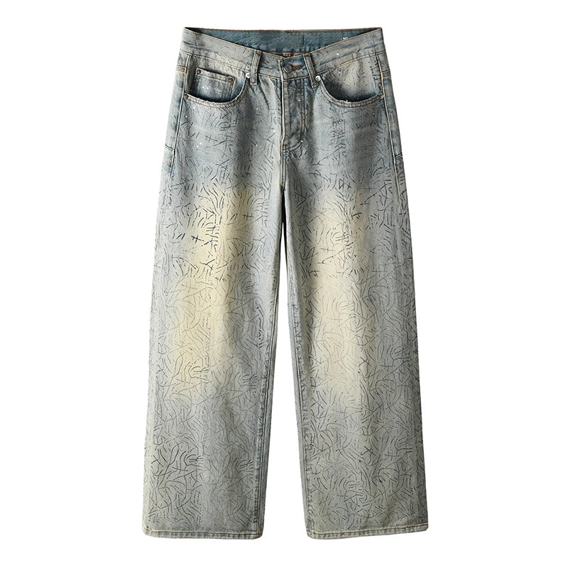 Mens trendy purple jeans, 100% cotton Rhinestones #107