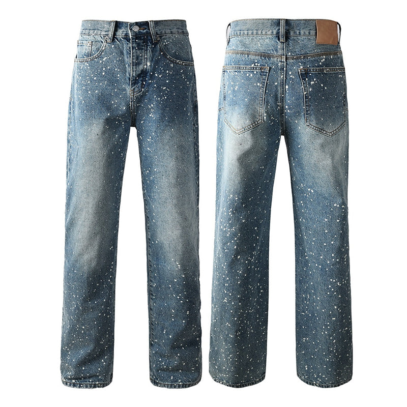 Mens trendy purple jeans, 100% cotton  Jeans Rhinestones #9126