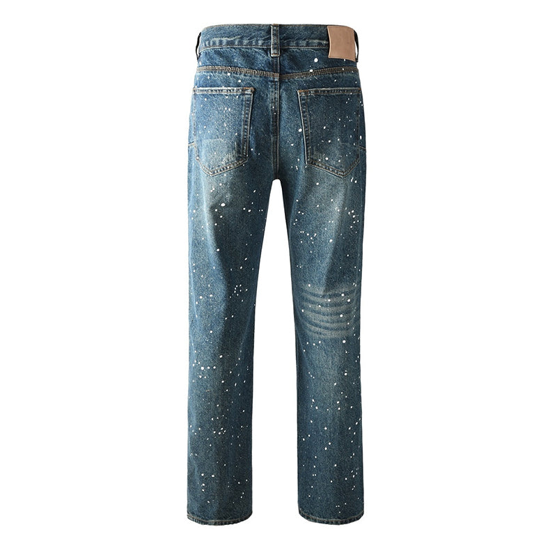 Mens trendy purple jeans, 100% cotton Rhinestones #9139