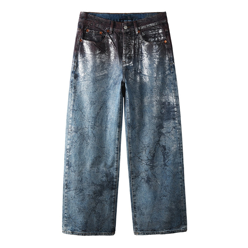 Mens trendy purple jeans, 100% cotton Rhinestones #109