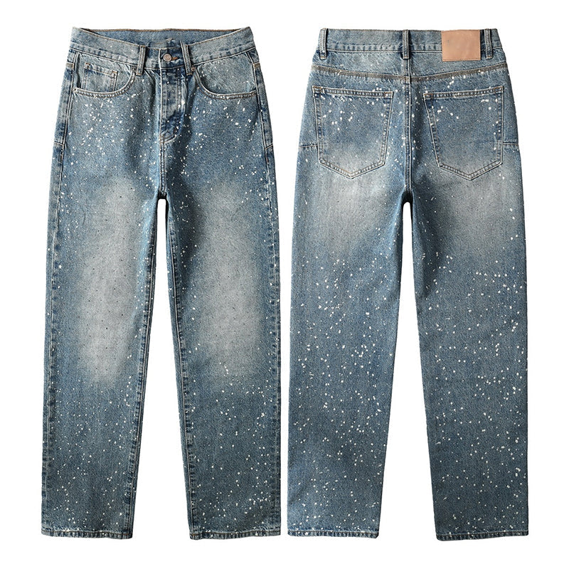 Mens trendy purple jeans, 100% cotton  Jeans Rhinestones #9126