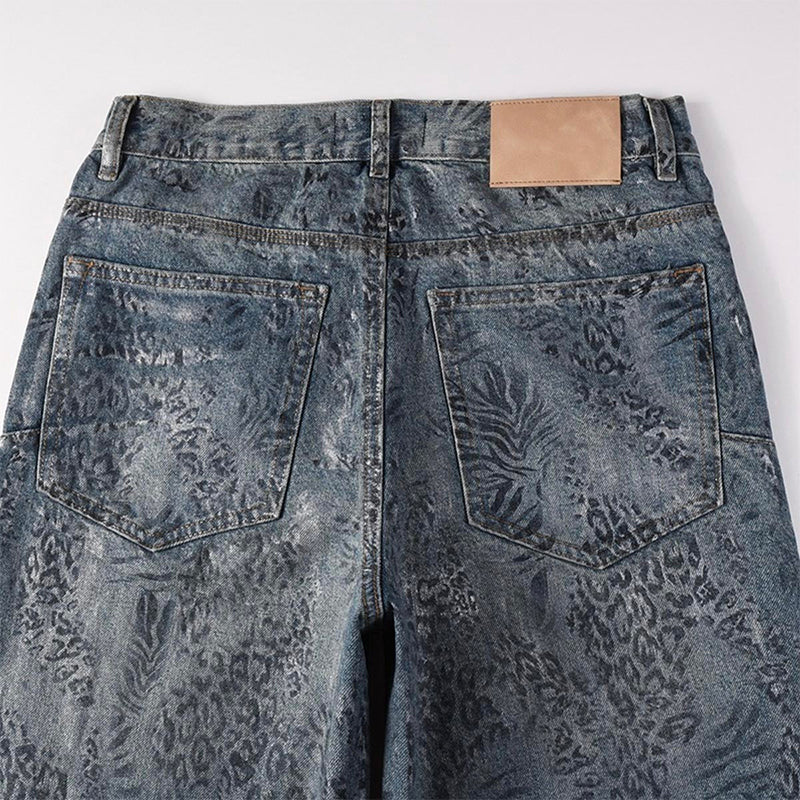 Mens trendy purple jeans, 100% cotton Jeans Rhinestones #100