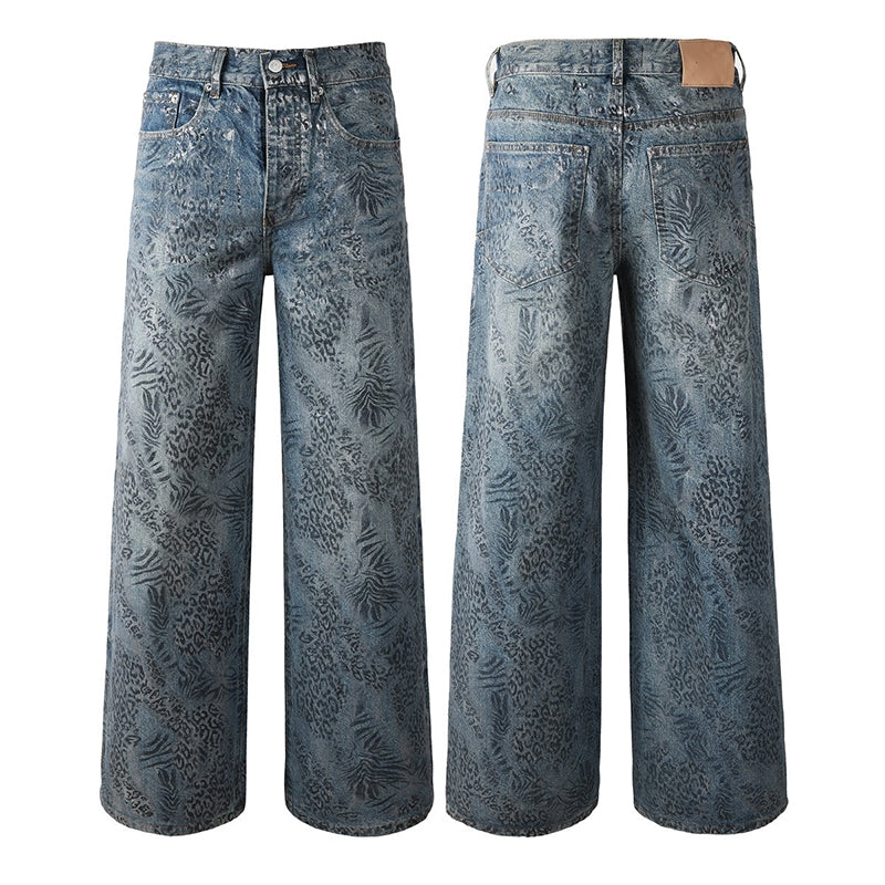 Mens trendy purple jeans, 100% cotton Jeans Rhinestones #100