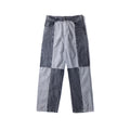 Men Jeans Washed Old Baggy Straight Trousers Tie-Dye Denim Trousers