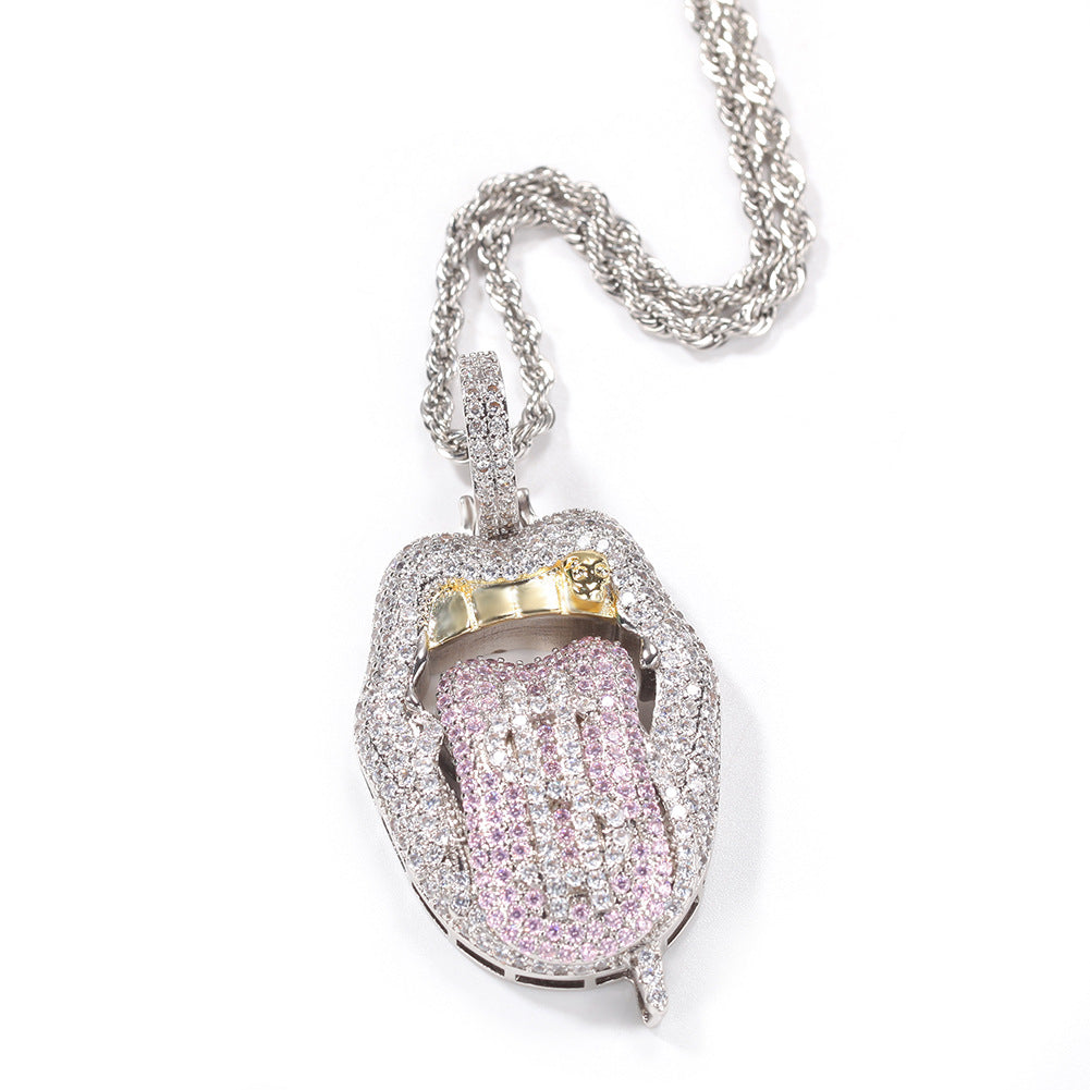Jewelry Hip Hop Necklace Jewelry Rap Copper Zirconium Spectrum