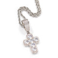 Jewelry Fashion Copper with Colored Zircon Cross Pendant Street rapper Spectrum