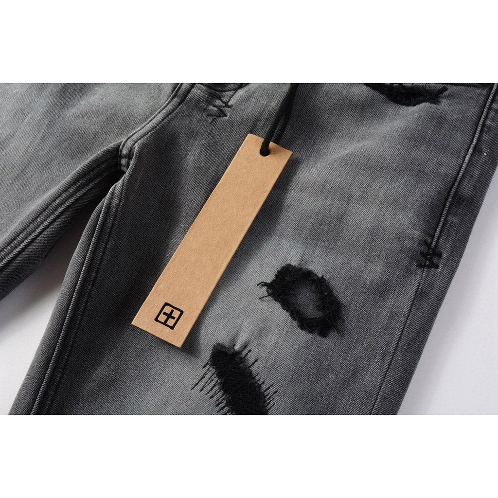 KSUBI Jeans Slim Fit Casual Ripped Jeans