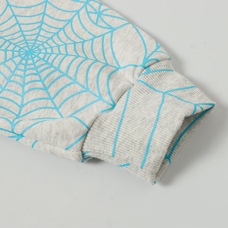 Sp5der Hoodie Cobweb Puff Print Pure Cotton