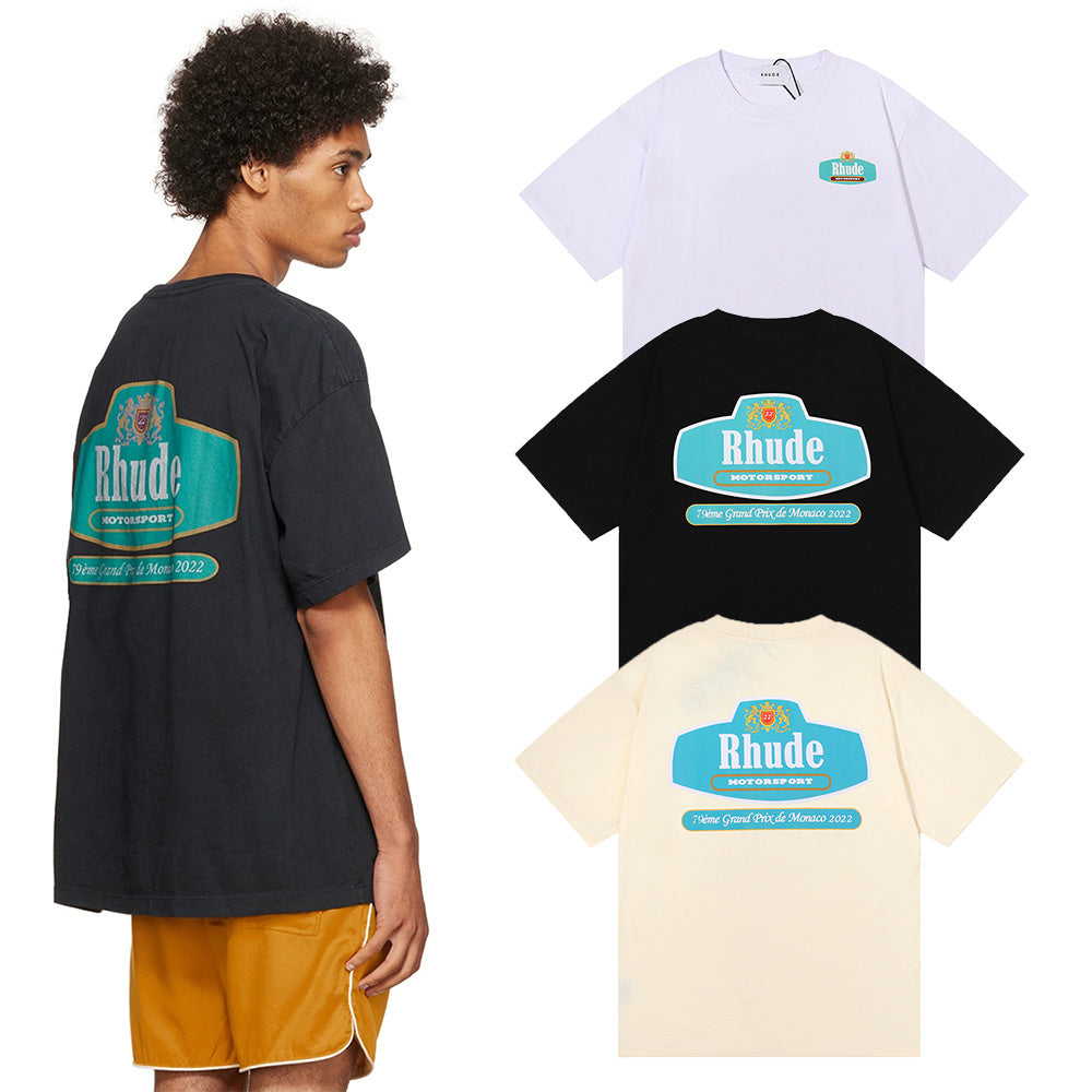 Rhude T Shirts Cotton Short Sleeves Men and Women
