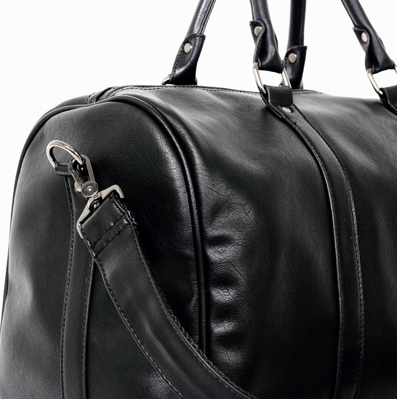 Leather duffel bag men's travel bag large capacity portable messenger bag casual