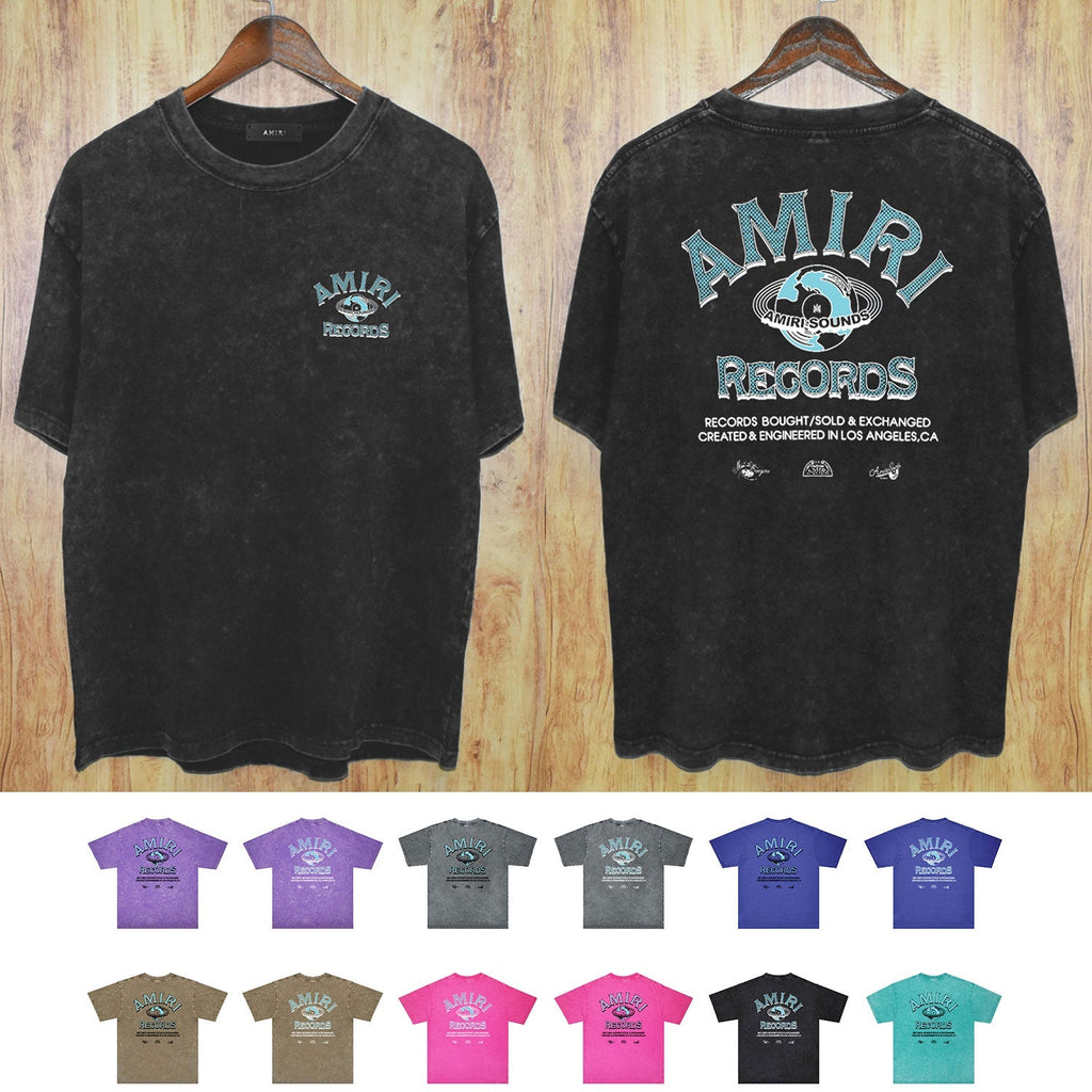 Amiri Washed Distressed T Shirt Printed Trendy Pure Cotton
