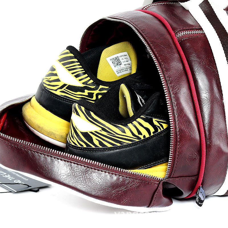 Leather duffel bag messenger bag travel bag fitness bag women's portable training bag