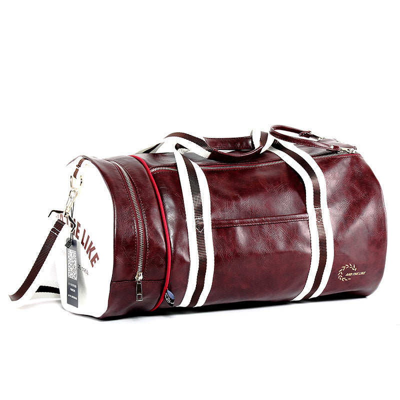 Leather duffel bag messenger bag travel bag fitness bag women's portable training bag