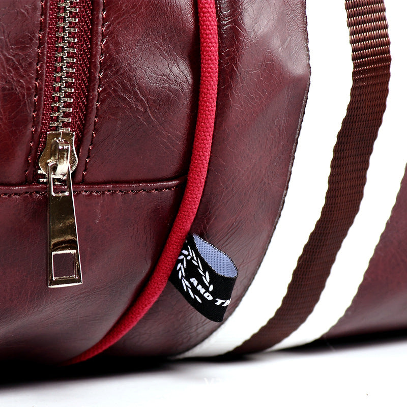 Leather duffel bag messenger bag travel bag fitness bag women's portable training bag