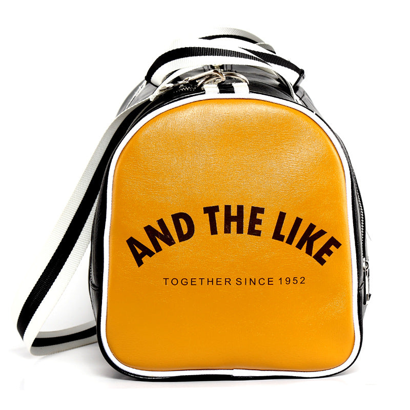 Leather duffel bag shoulder messenger bag sports bag men's fitness bag women's portable fitness bag training bag